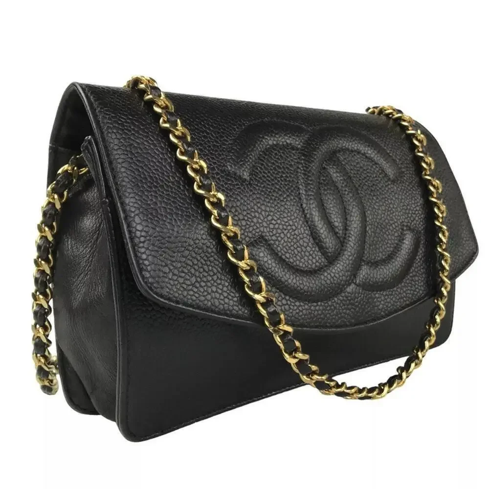 CHANEL CC CAVIAR LEATHER FLAP BAG